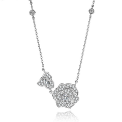 CUBIC ZIRCONIA COLLECTION - VINTAGE ROSE NECKLACE - CZNK119