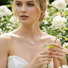 CUBIC ZIRCONIA COLLECTION - VINTAGE ROSE NECKLACE - CZNK119