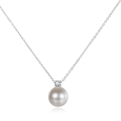 CUBIC ZIRCONIA COLLECTION - CLASSIC PEARL NECKLACE - CZNK120
