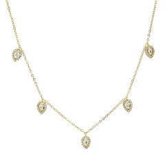 CUBIC ZIRCONIA COLLECTION - CRYSTAL DROP NECKLACE - CZNK116 - GOLD