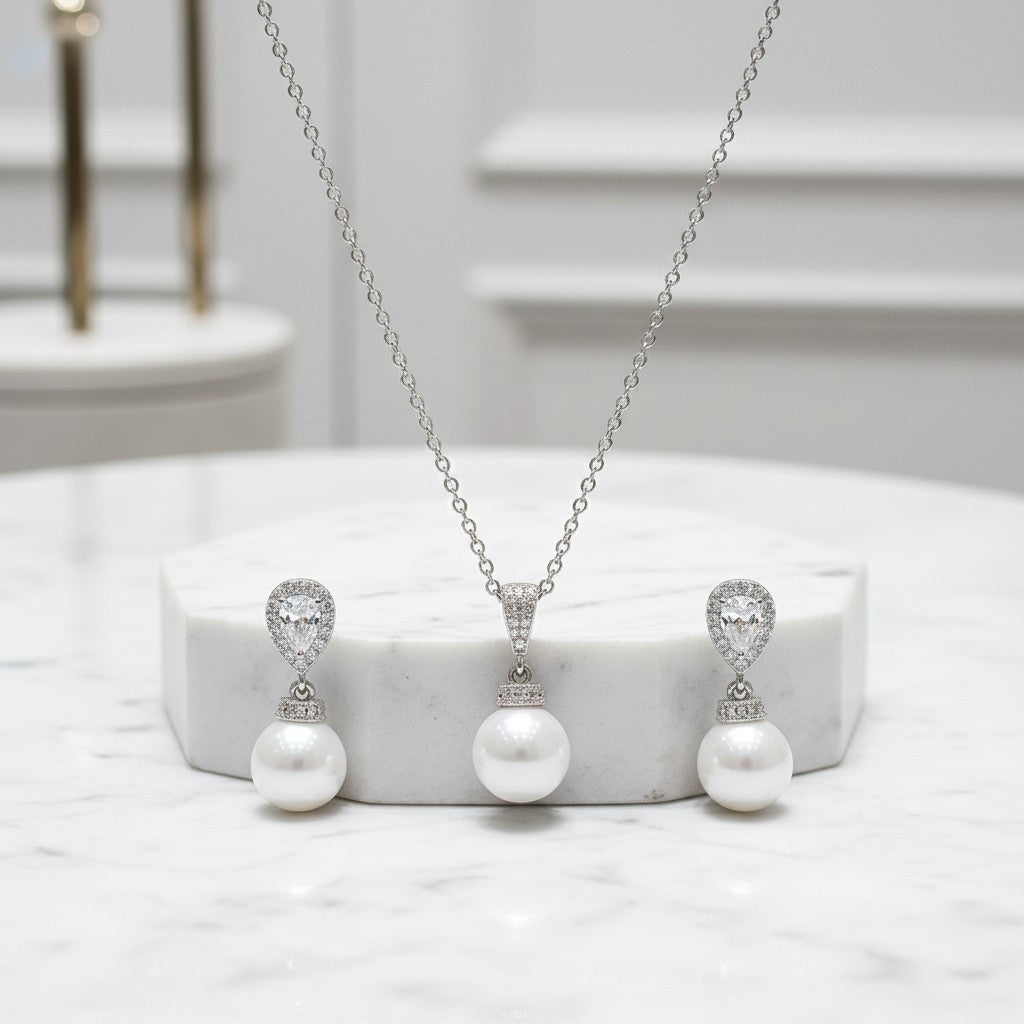ATHENA COLLECTION - CHIC PEARL NECKLACE SET - NK122