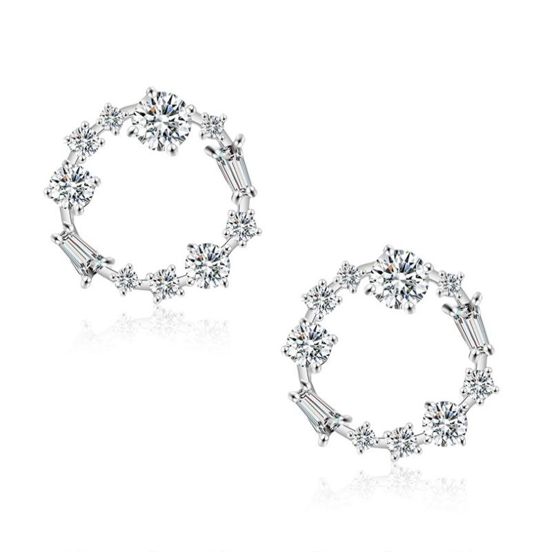 CUBIC ZIRCONIA COLLECTION - ETERNAL CRYSTAL EARRINGS - CZER556 SILVER