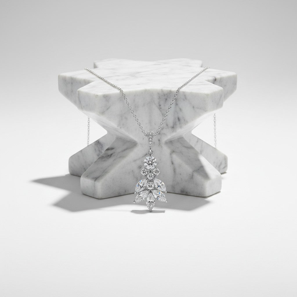 CUBIC ZIRCONIA COLLECTION - CRYSTAL DIVINE EARRINGS NECKLACE -CZNK123