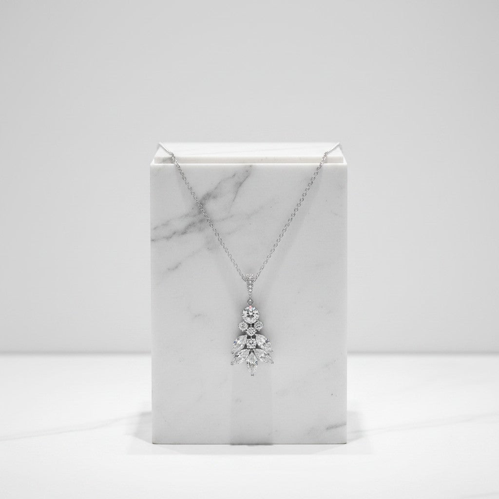 CUBIC ZIRCONIA COLLECTION - CRYSTAL DIVINE EARRINGS NECKLACE -CZNK123