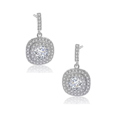 CUBIC ZIRCONIA COLLECTION - SHIMMER EARRINGS - CZER558 SILVER