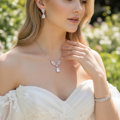 CUBIC ZIRCONIA COLLECTION - VINTAGE VINE NECKLACE - CZNK125 ROSE GOLD