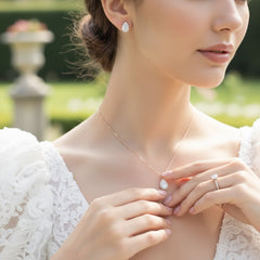 CUBIC ZIRCONIA COLLECTION - SPARKLE GEM NECKLACE - NK126 (ROSE GOLD)