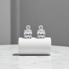 CUBIC ZIRCONIA COLLECTION - BEDAZZLE EARRINGS - CZER563 - (SILVER)