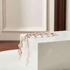 CUBIC ZIRCONIA COLLECTION - EXQUISITE SPARKLE BRACELET - ROSE GOLD - (BR111)