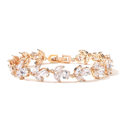 CUBIC ZIRCONIA COLLECTION - EXQUISITE SPARKLE BRACELET SET - ROSE GOLD- BR112