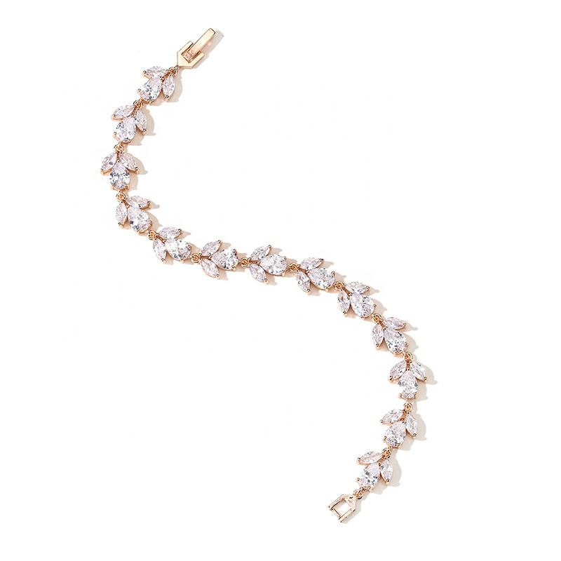 CUBIC ZIRCONIA COLLECTION - EXQUISITE SPARKLE BRACELET SET - ROSE GOLD- BR112
