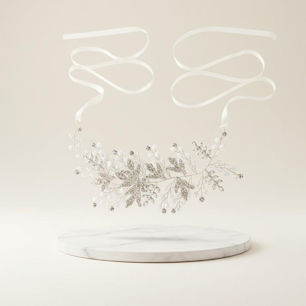 ATHENA COLLECTION - DIVINE CRYSTAL HAIR VINE - HP185 SILVER