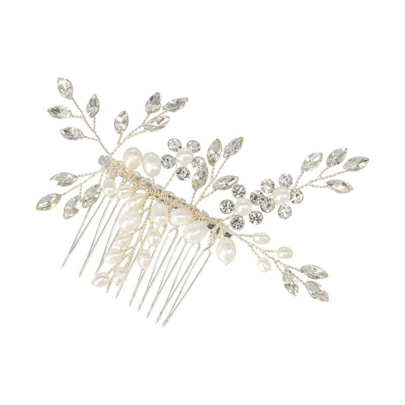 ATHENA COLLECTION - SIMPLY CHIC HAIR COMB - HC220 SILVER