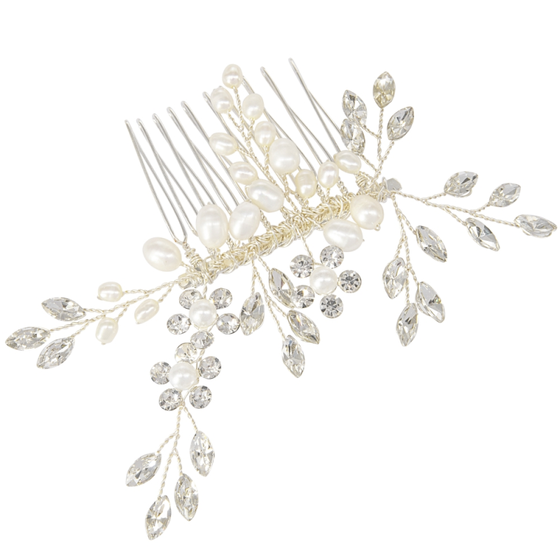 ATHENA COLLECTION - SIMPLY CHIC HAIR COMB - HC220 SILVER