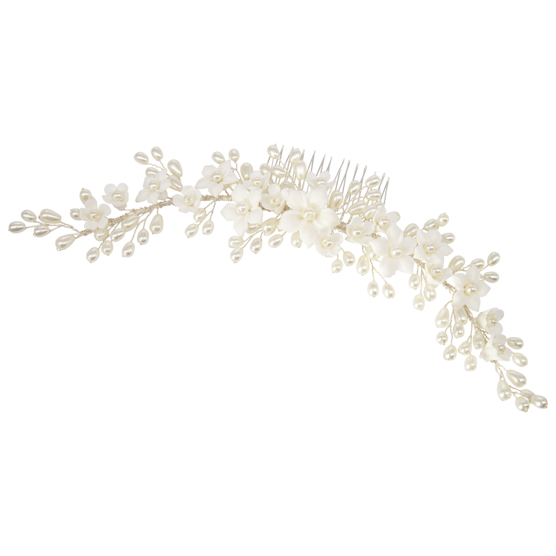 ATHENA COLLECTION - LUXE DIVINE HAIR COMB & EARRING SET - SILVER  HC221