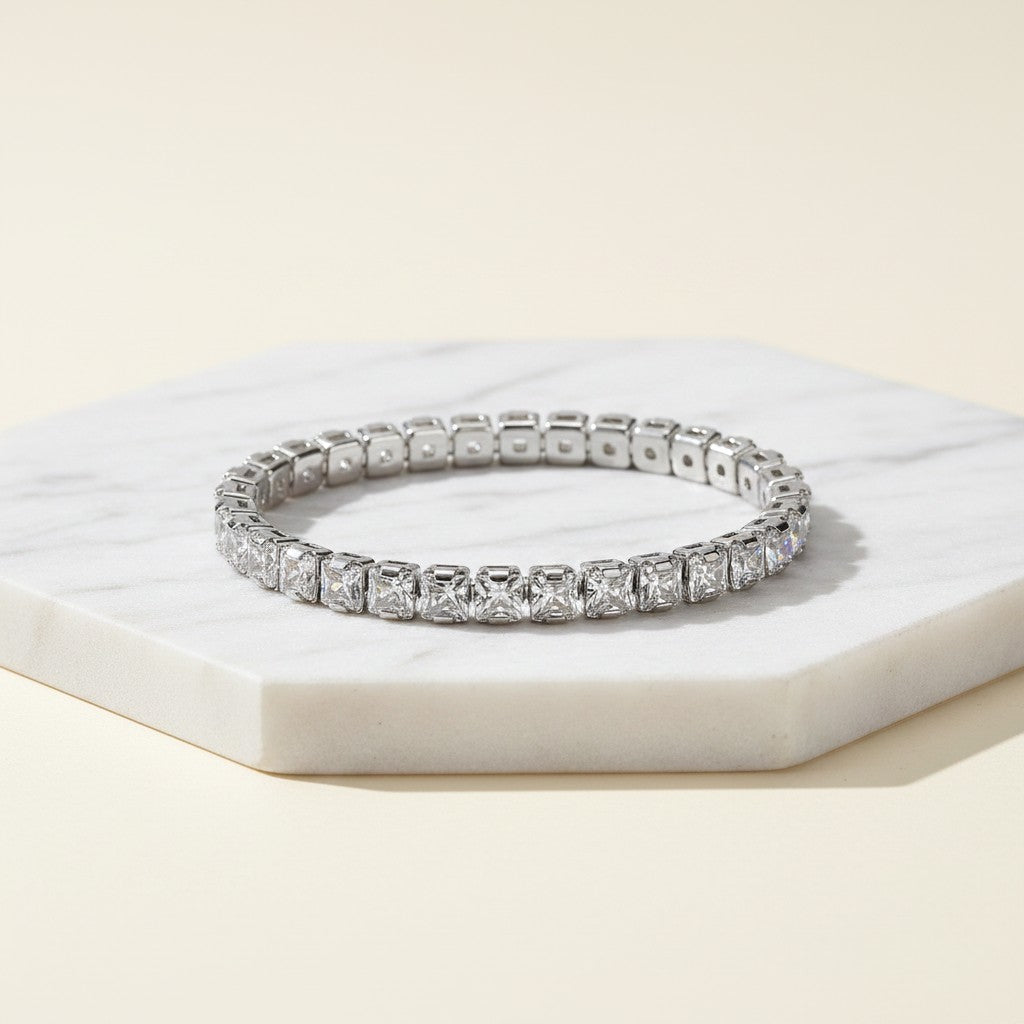 CUBIC ZIRCONIA COLLECTION - CRYSTAL GLAM TENNIS BRACELET - BR116A