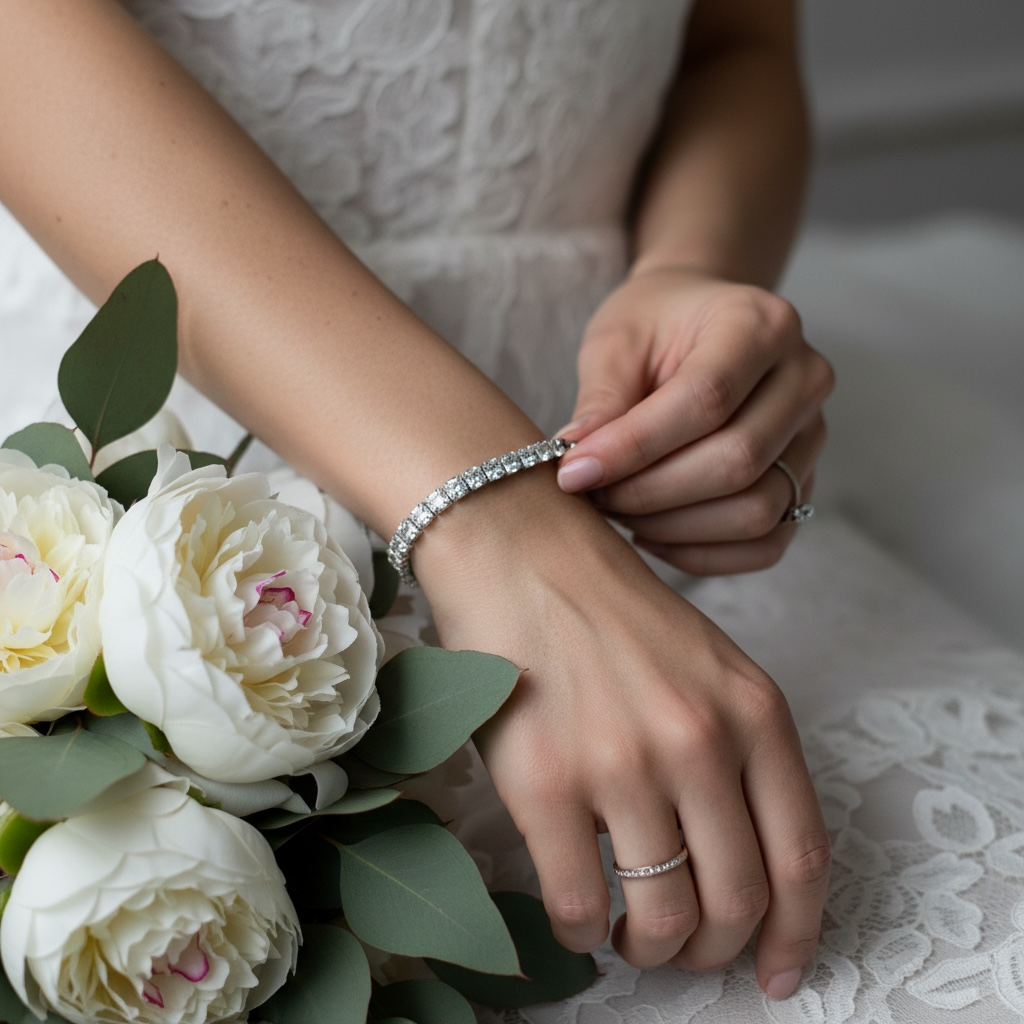 CUBIC ZIRCONIA COLLECTION - CRYSTAL GLAM TENNIS BRACELET - BR116A
