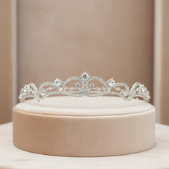 ATHENA COLLECTION - ETERNALLY CRYSTAL TIARA - SILVER AHB65