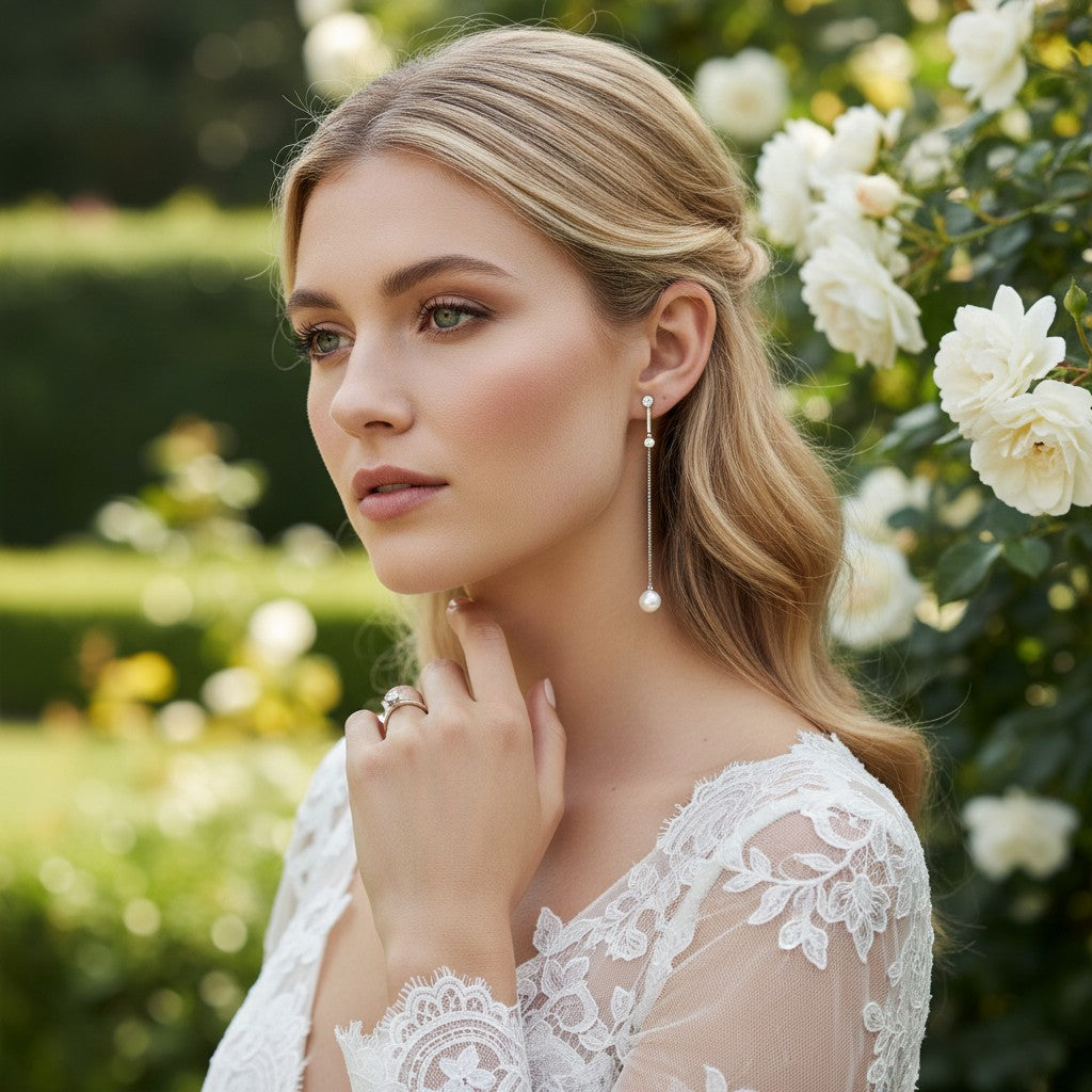 CUBIC ZIRCONIA COLLECTION - ELEGANCE DROP EARRINGS - CZER569