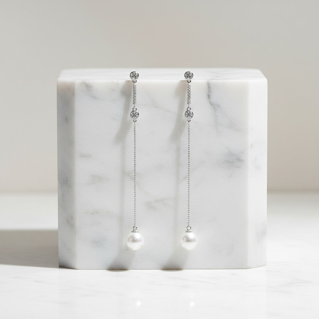 CUBIC ZIRCONIA COLLECTION - ELEGANCE DROP EARRINGS - CZER569
