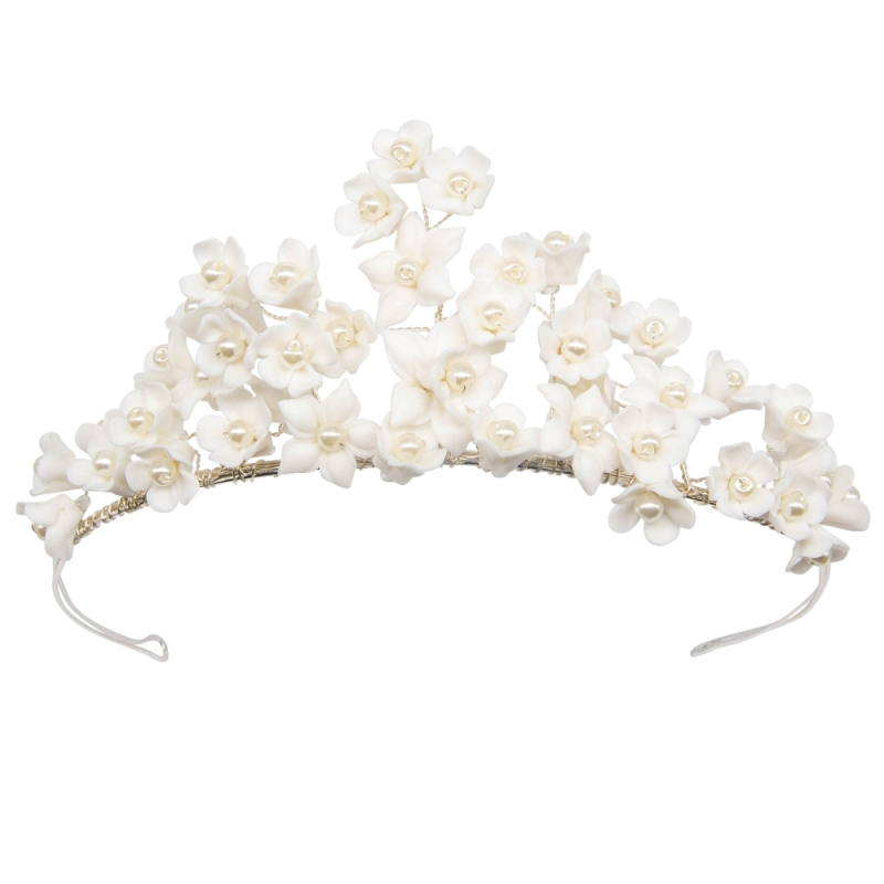 ATHENA COLLECTION - FLORAL EXTRAVAGANCE TIARA -AHB63