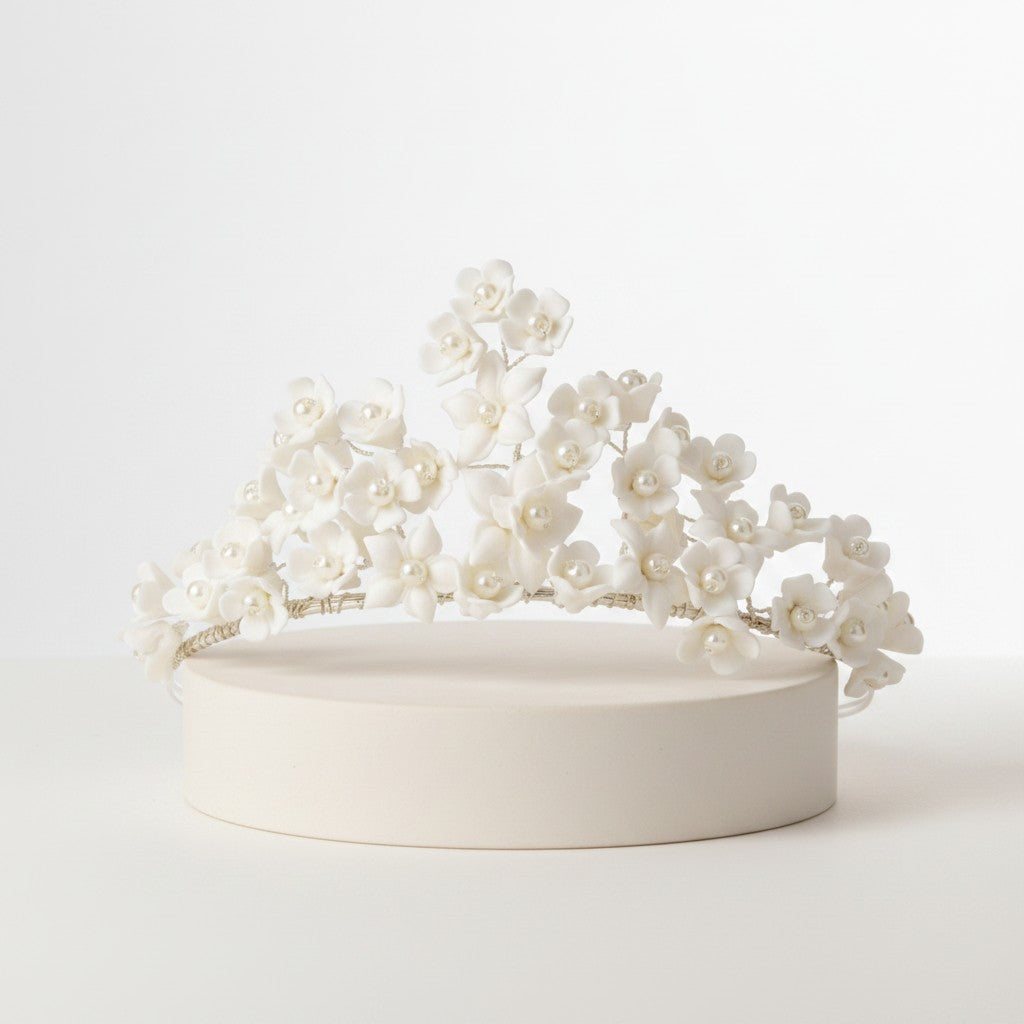 ATHENA COLLECTION - FLORAL EXTRAVAGANCE TIARA -AHB63