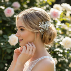 ATHENA COLLECTION - FLORAL ROMANCE HEADPIECE- HC222 SILVER