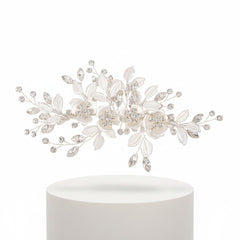 ATHENA COLLECTION - FLORAL ROMANCE HEADPIECE- HC222 SILVER