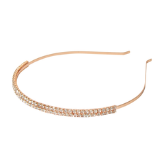 ATHENA COLLECTION - DOUBLE ROW CRYSTAL HEADBAND - ROSE GOLD AHB71