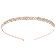 ATHENA COLLECTION - DOUBLE ROW CRYSTAL HEADBAND - ROSE GOLD AHB71