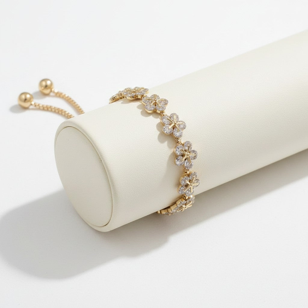 CUBIC ZIRCONIA COLLECTION - CHIC BRACELET - BR116 GOLD