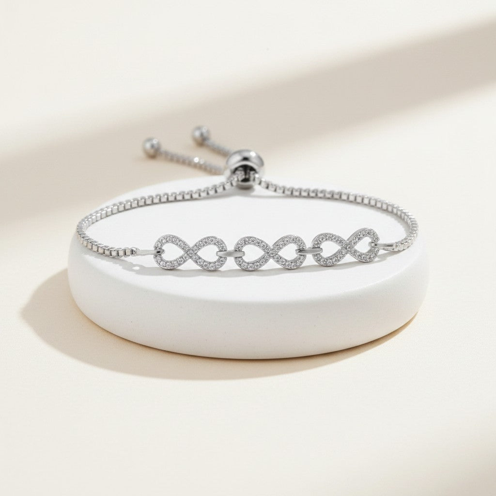 CUBIC ZIRCONIA CRYSTAL - LUXE ETERNITY BRACELET - BR117