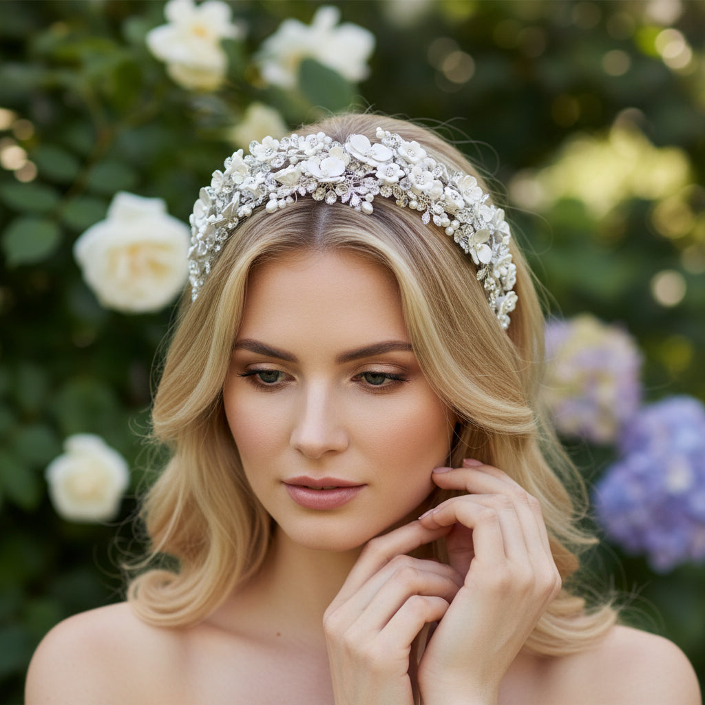 ATHENA COLLECTION - EXQUISITE LUXE HEADBAND - SILVER AHB64