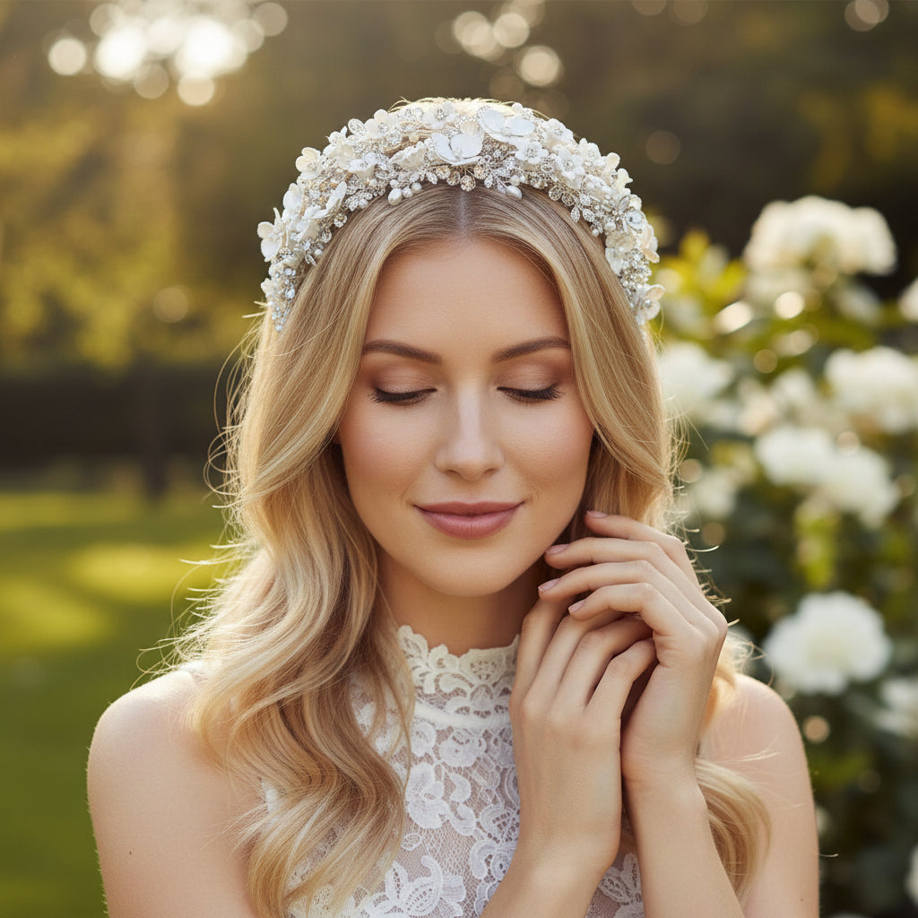 ATHENA COLLECTION - EXQUISITE LUXE HEADBAND - SILVER AHB64