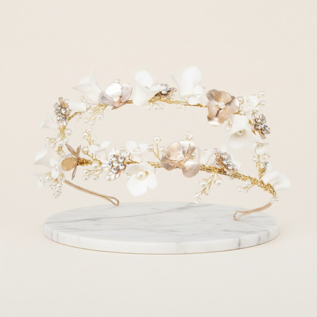 ATHENA COLLECTION - GLAMOROUS PINK BLUSH HEADPIECE - AHB92