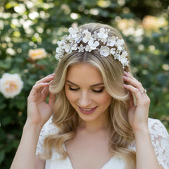 ATHENA COLLECTION - GLAMOROUS PINK BLUSH HEADPIECE - AHB92