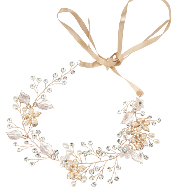 ATHENA COLLECTION - CRYSTAL ELEGANCE HAIRVINE - HP187 ROSE GOLD