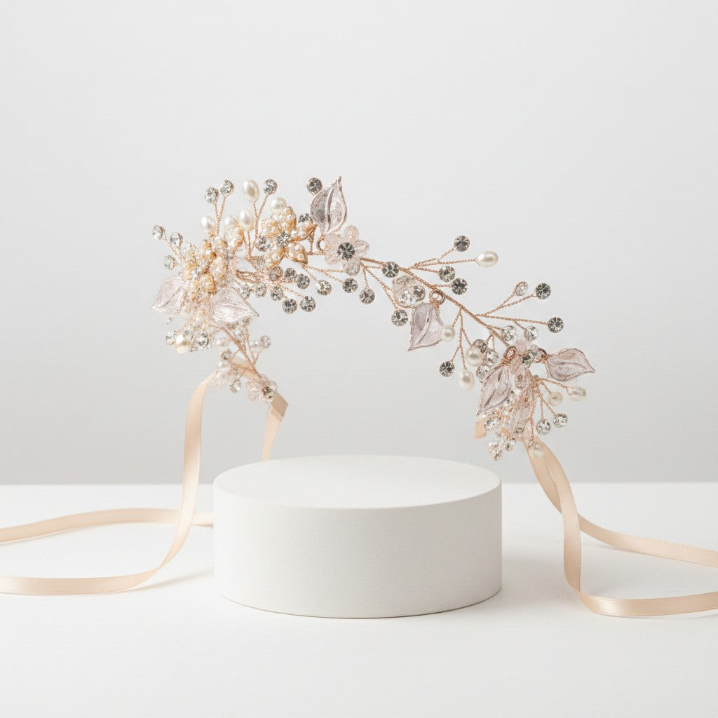 ATHENA COLLECTION - CRYSTAL ELEGANCE HAIRVINE - HP187 ROSE GOLD