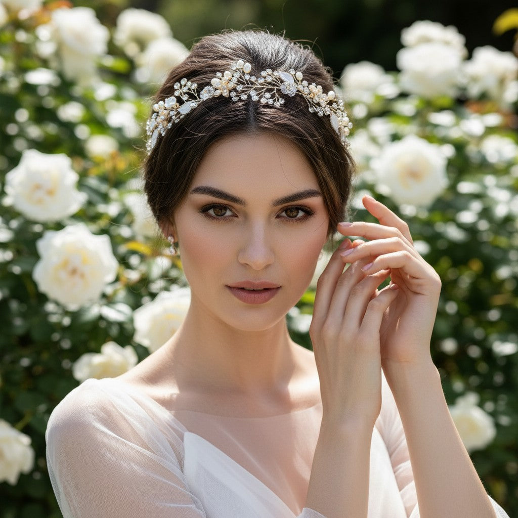 ATHENA COLLECTION - CRYSTAL ELEGANCE HAIRVINE - HP187 ROSE GOLD
