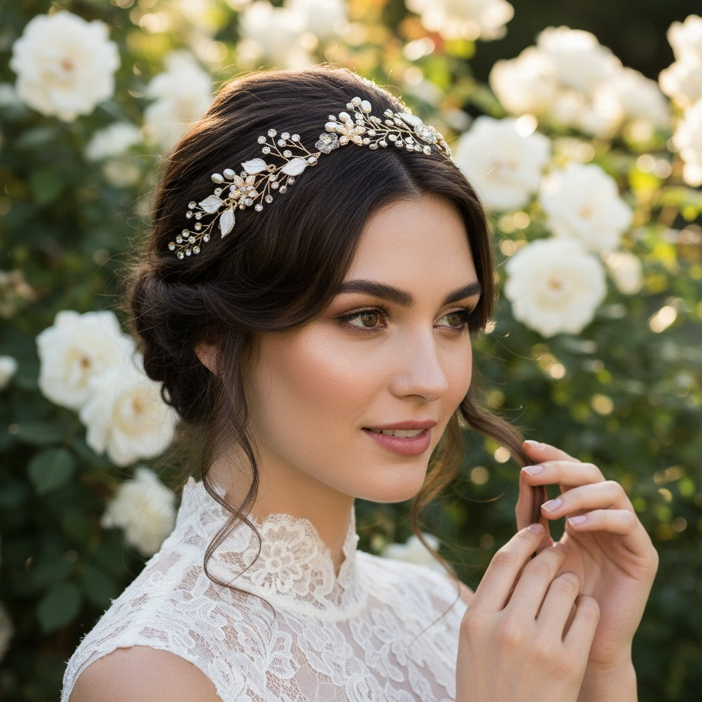 ATHENA COLLECTION - CRYSTAL ELEGANCE HAIRVINE - HP187 ROSE GOLD