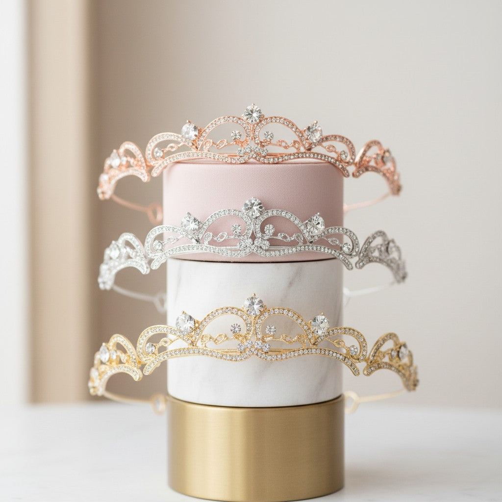 ATHENA COLLECTION - ETERNALLY CRYSTAL TIARA SET -