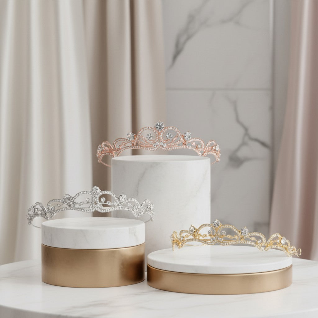 ATHENA COLLECTION - ETERNALLY CRYSTAL TIARA SET -