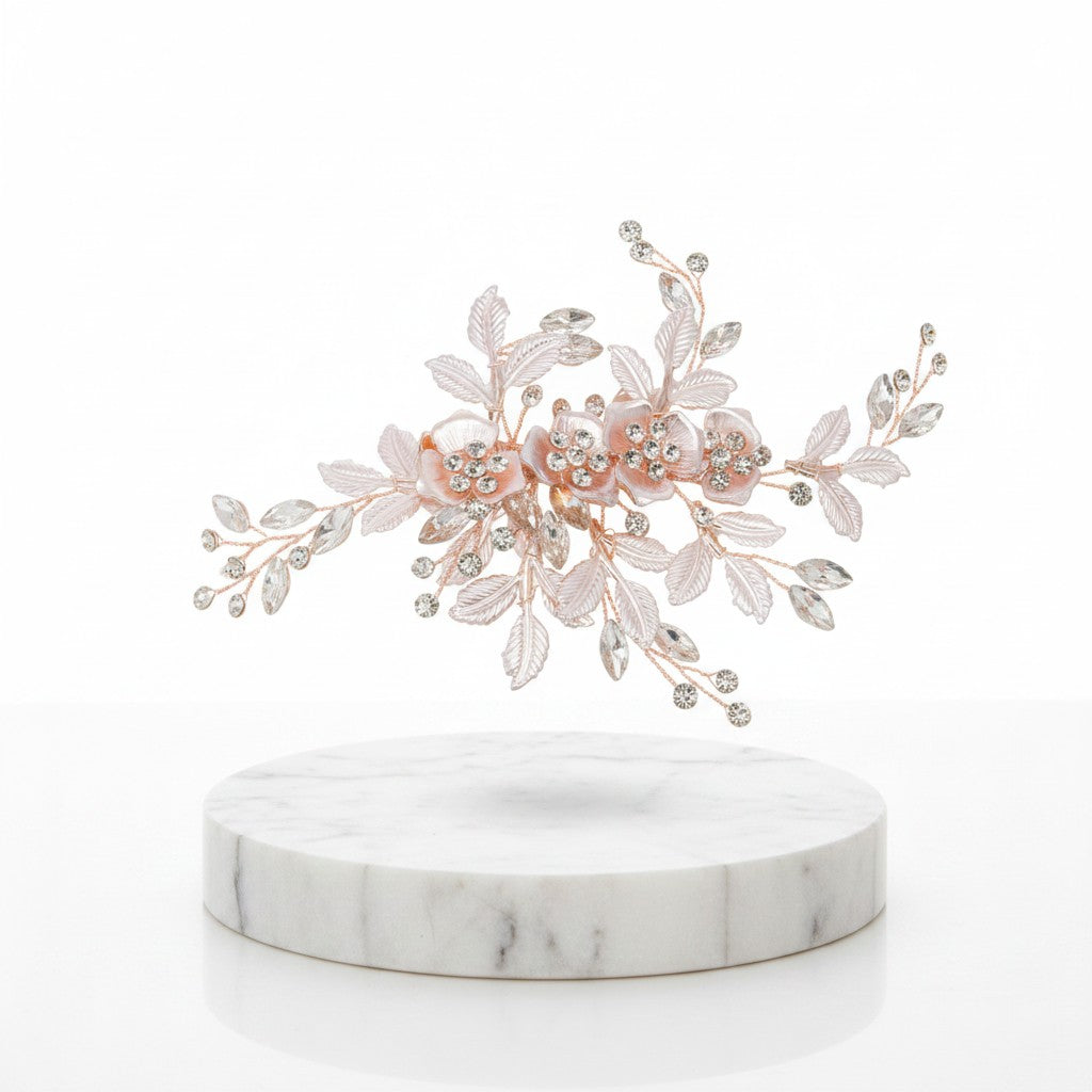 ATHENA COLLECTION - FLORAL ROMANCE HEADPIECE- HC222 ROSE GOLD