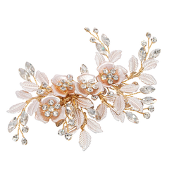 ATHENA COLLECTION - FLORAL ROMANCE HEADPIECE- HC222  GOLD
