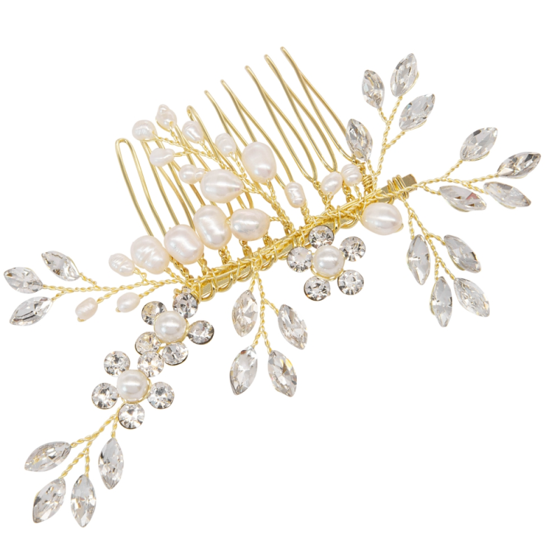 ATHENA COLLECTION - SIMPLY CHIC HAIR COMB - HC220  GOLD