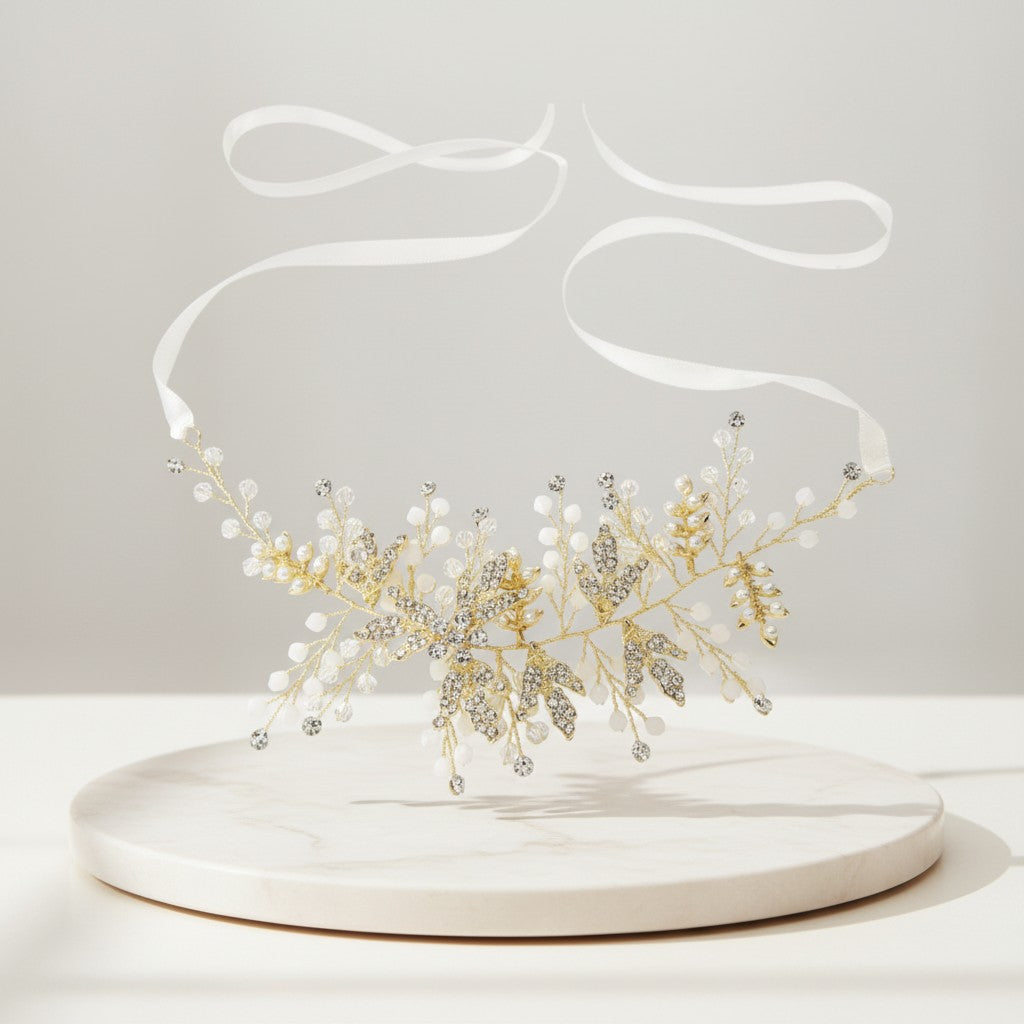 ATHENA COLLECTION - DIVINE CRYSTAL HAIR VINE - HP185 GOLD