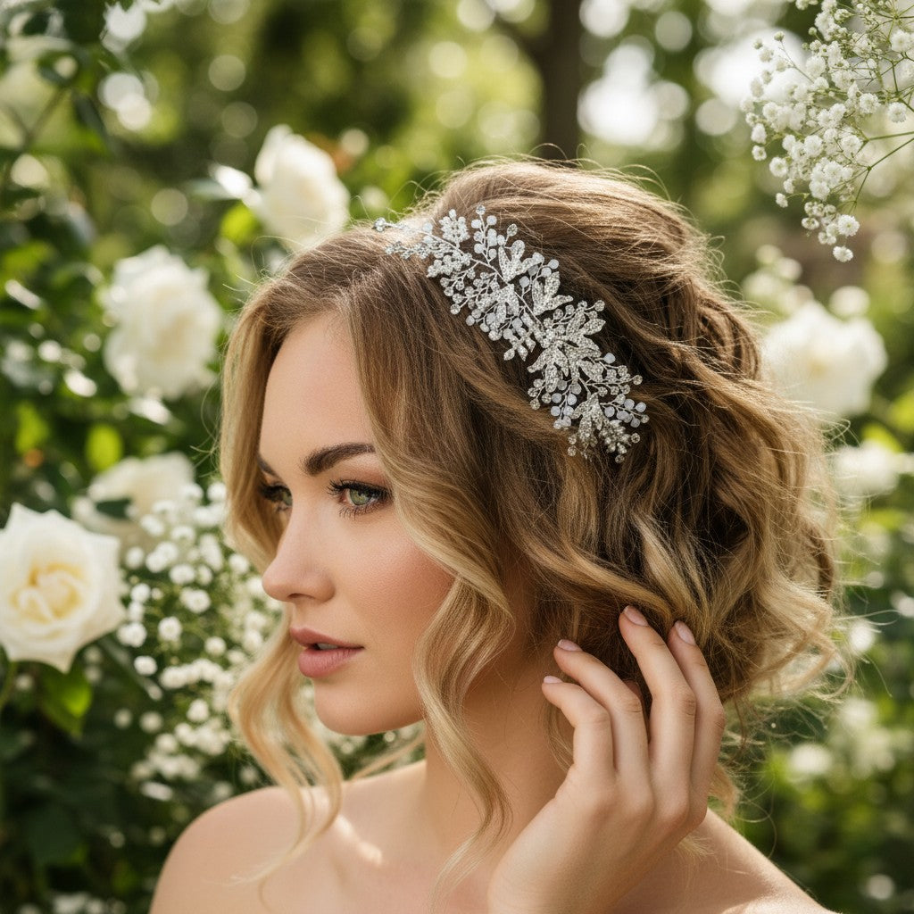 ATHENA COLLECTION - DIVINE CRYSTAL HAIR VINE - HP185 SILVER
