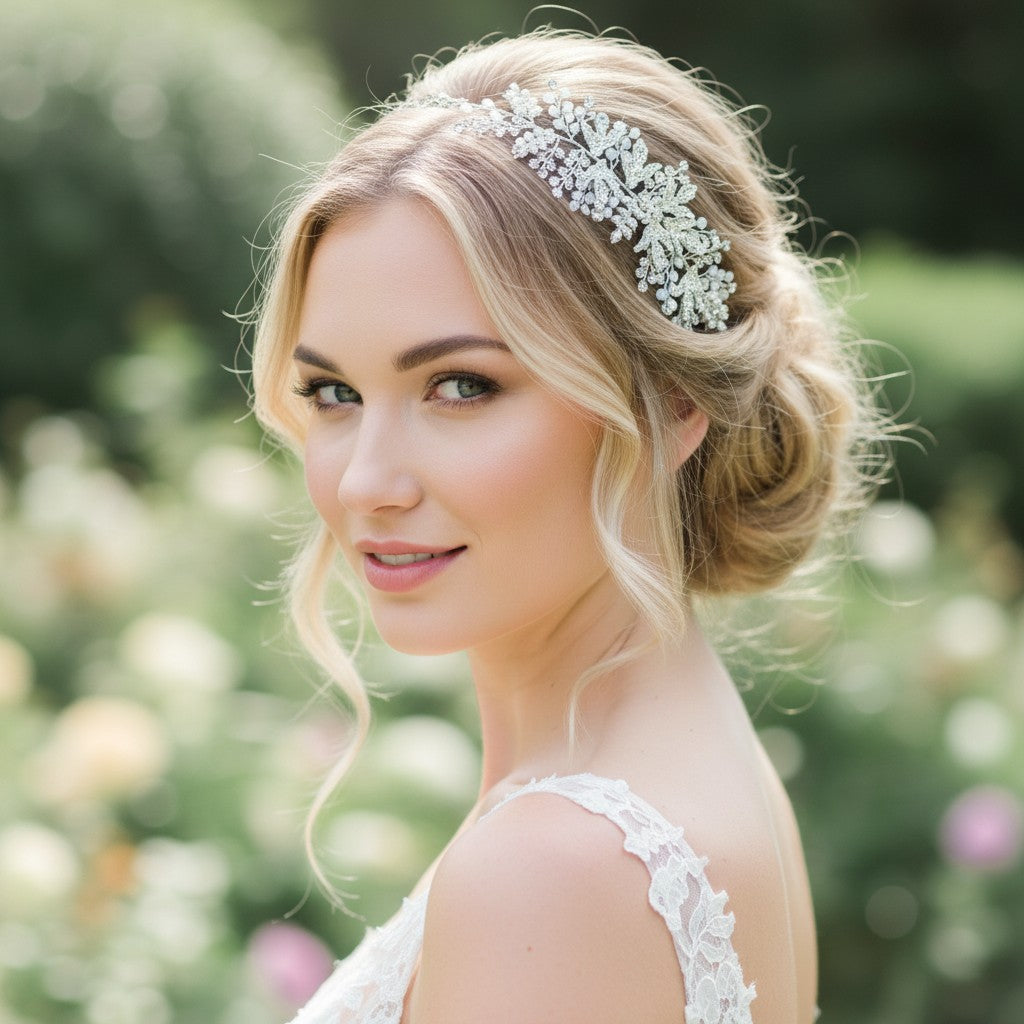 ATHENA COLLECTION - DIVINE CRYSTAL HAIR VINE - HP185 SILVER
