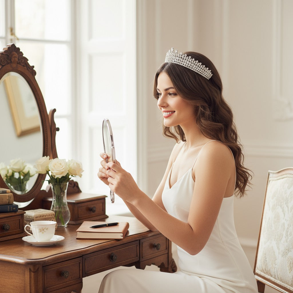 CUBIC ZIRCONIA COLLECTION - DIAMOND LUXE TIARA AHB74 SILVER