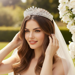 CUBIC ZIRCONIA COLLECTION - DIAMOND LUXE TIARA AHB74 SILVER